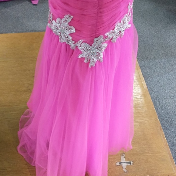 Sherri Hill Rhinestone Applique Slit Front Dress - Picture 7 of 13